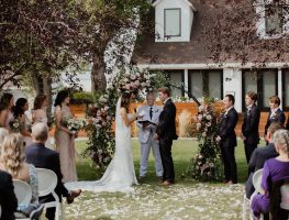Outdoor wedding at the elm estate