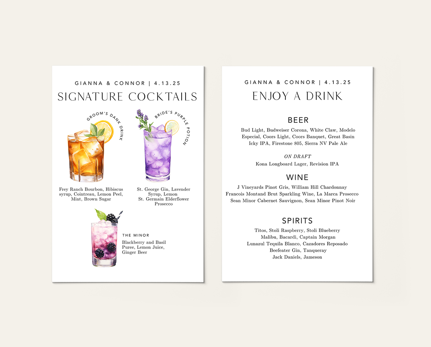 the elm estate signature drinks gianna connor