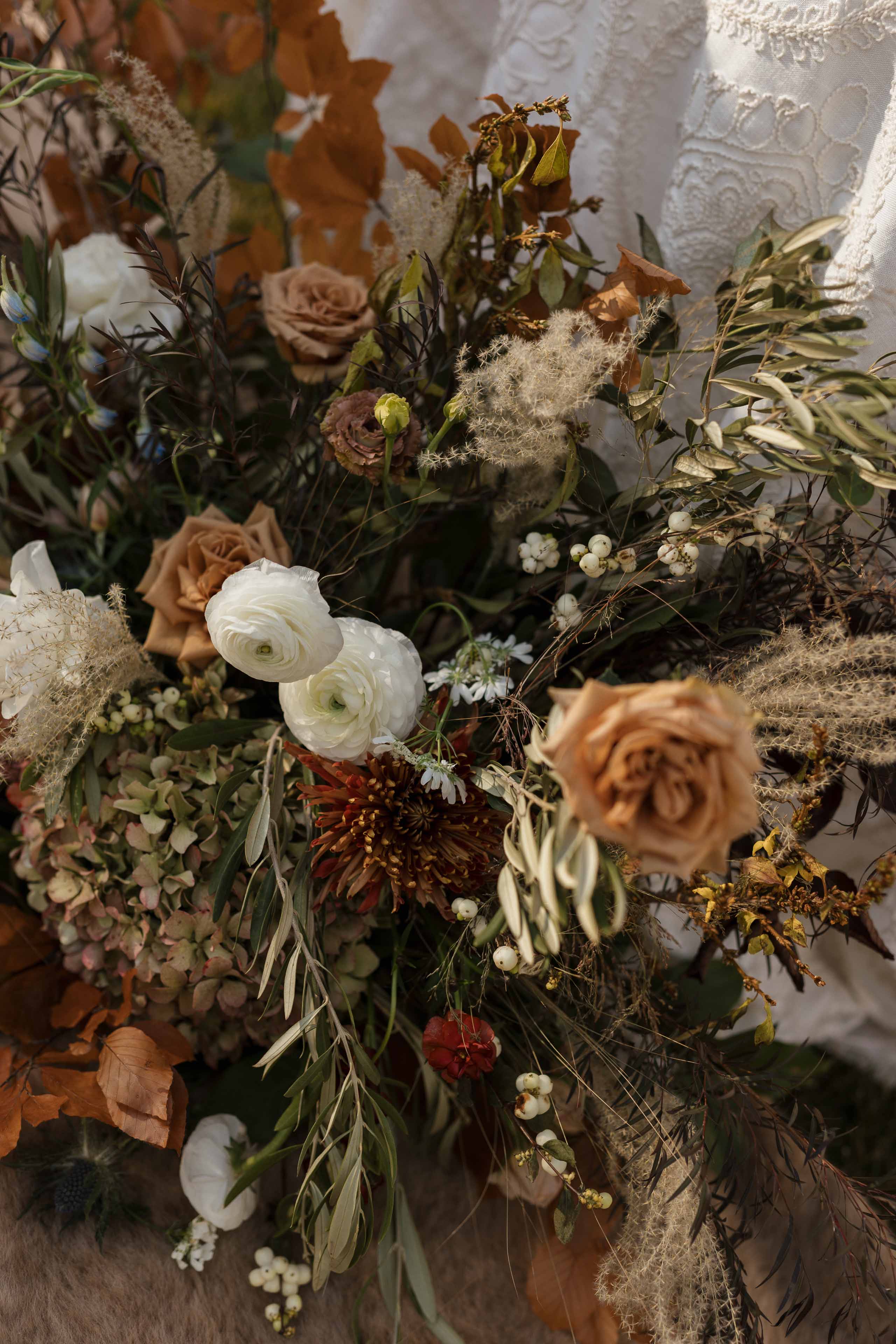 fall colored flowers